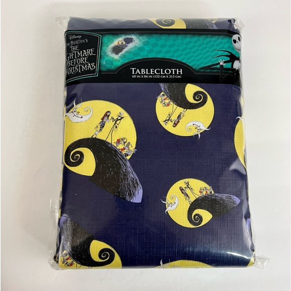The Nightmare Before Christmas Purple Tablecloth JackSkellington Sally 60” x 84” - Picture 1 of 3